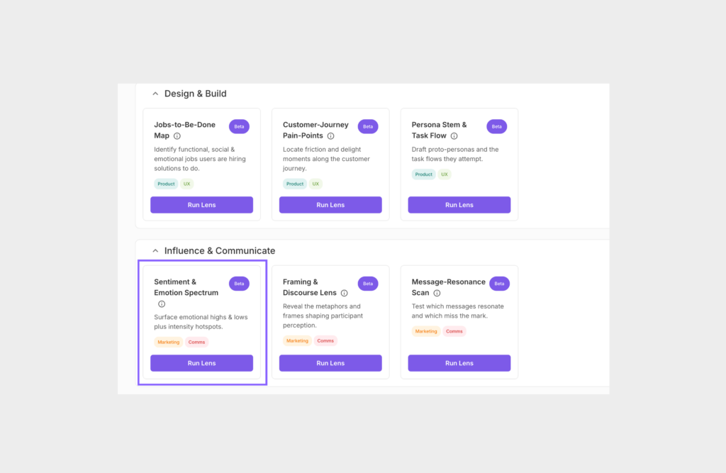 Sentiment and Emotion Spectrum Lens