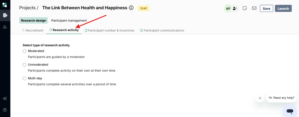 Research activity section