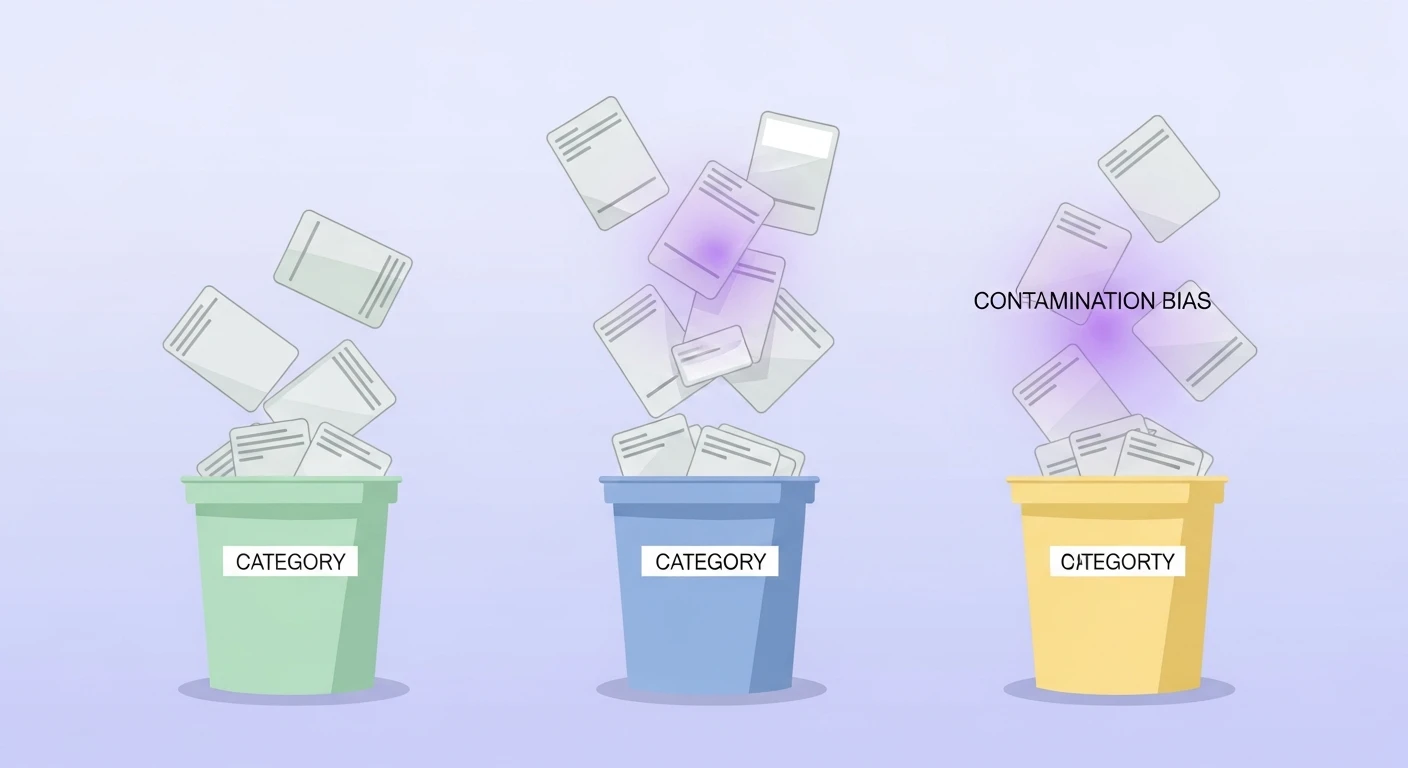 The Card Sort Contamination Problem: Why Pre-Labeled Categories Poison Open Card Sorts