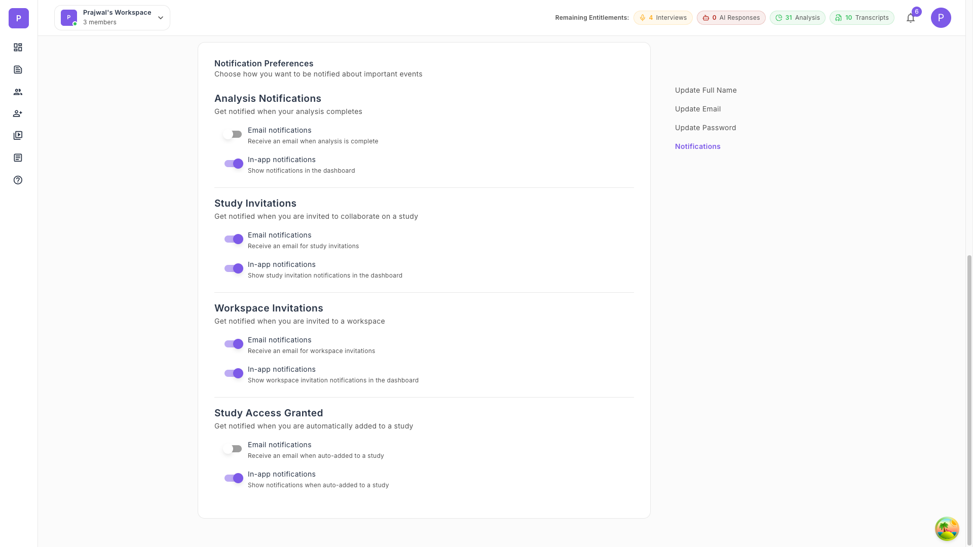 Notification Preferences